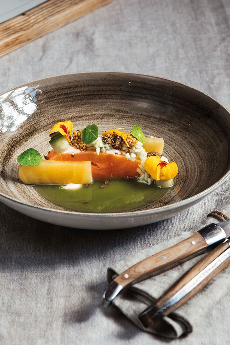 Aufnahme eines Fine Dining Gerichts in Alpzitts Genusswerk